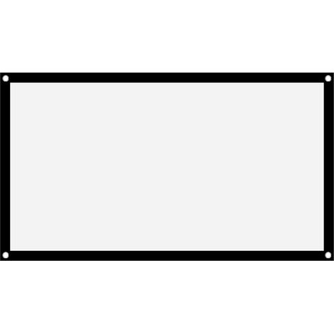 Rideau de projection portable épais en polyester blanc doux et infroissable 16:9 (60 pouces)