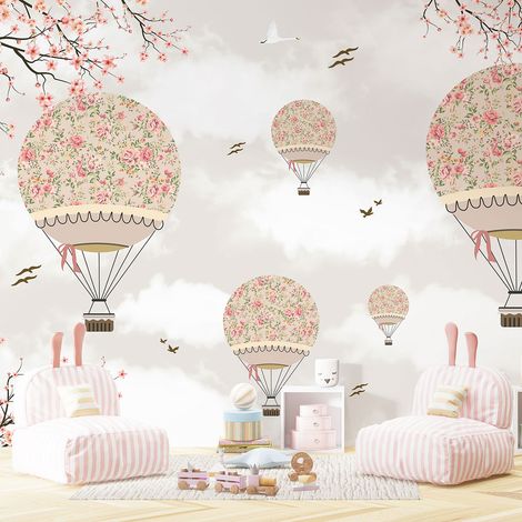 Papier peint panoramique Enfants - Montgolfières - 390 cm x 260 cm (1/4)