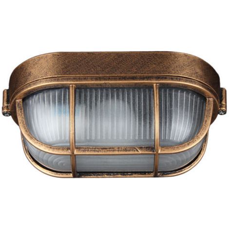 QORVA-Applique D'extérieur Lampe Murale Industrielle Rétro Lampe De Bateau Ovale hublot Lampe, elliptique Plafonnier Applique Éclairage Luminaire, Pour l’Intérieur et l’Extérieur E27
