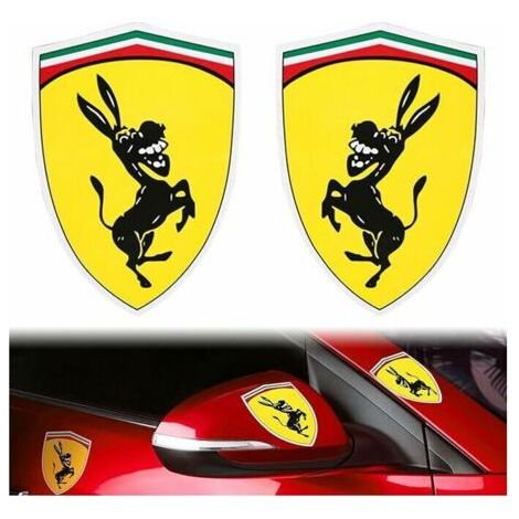 1pair drôle d'âne de Car Sticker,réfléchissant Autocollant de Voiture Couverture Compatible pour Ferrari (1/5)