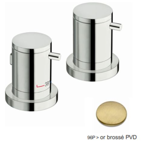 Bain douche sur gorge Or Brossé TRIVERDE 2 sorties - CRISTINA ONDYNA XT14296P (1/2)