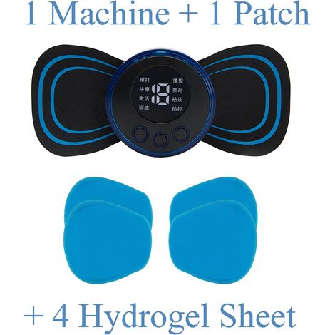 Mini-EMS-Nackenmassagegerät mit elektrischen Impulsen, LCD-Bildschirm und 8 Massageprogrammen. Tragbares Gerät zur Linderung von Muskelschmerzen und für die Körpermassage 01107-AquaForge