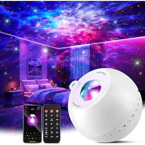 Projecteur Ciel Etoile, 15 Couleurs 360 Lumières Cadeau Saint Valentin Projecteur Galaxie Veilleuse Enfant, 15 Bruit Blanc + Bluetooth Veilleuse Adulte Lumiere LED Chambre, Nuage LED Plafond (1/5)