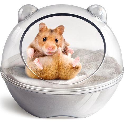 Boîte de bain pour hamster, baignoire pour hamster, bac à sable, toilettes pour hamster et bac à sable, jouets pour petits animaux, accessoires de cage de hamster, jouets de bain de sable (11 x (1/5)