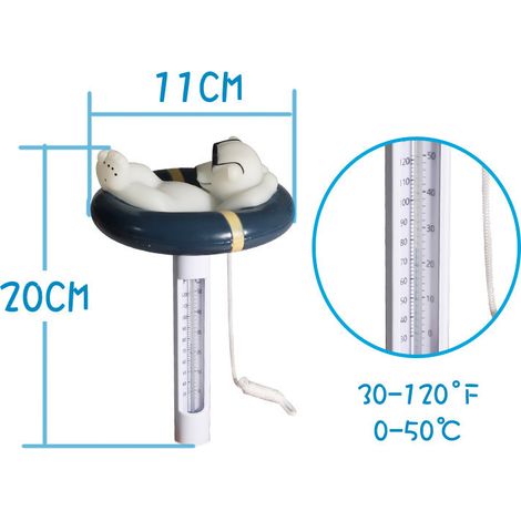 Thermomètre flottant pour piscine, design dessin animé, pour mesurer la température de l'eau des piscines, spas, jacuzzis et aquariums-AquaForge