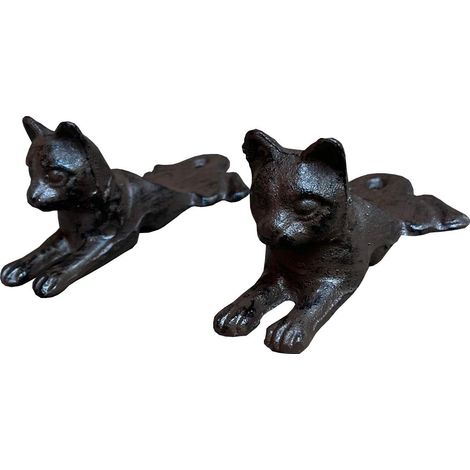 Cast Iron Cat Decorative Door Wedge Doorstop (Set of 2) (1/5)