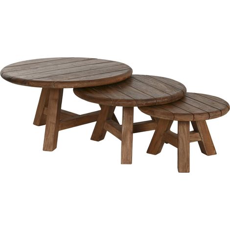 Table basse teck recyclé charme et authenticité - teck naturel chaleureux (1/5)