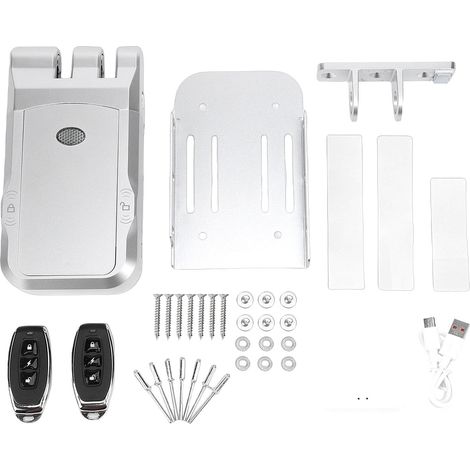 Verrou invisible électronique sans fil - Serrure anti-andalisme avec télécommandes, double moteur, Télécommande Via Application Mobile pour la sécurité de la Maison, Système d'entrée et sans clé