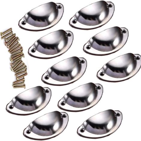 Vintage Poignée Coquille Tiroir Métall Bouton Porte Placard Décoration pour Armoire Meuble 82mm lot de 10 (1/4)