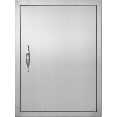 VEVOR Porta Accesso Barbecue, Porta Cucina Esterna Singola 508x686x46 mm, Porta Reversibile da Incasso in Acciaio Inox, con Maniglia, per Isola Barbecue, Armadio Esterno, Giardino