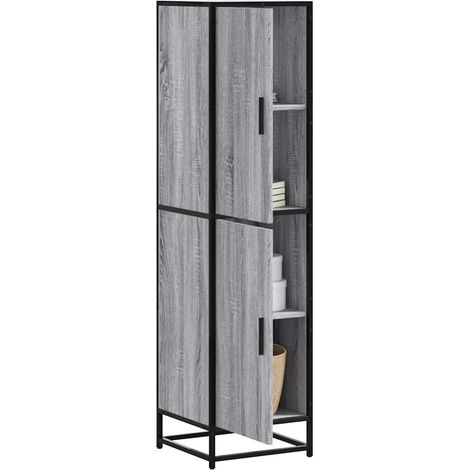 Highboard Grau Sonoma 35,5x35x139 cm Holzwerkstoff und Metall