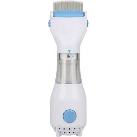 Peigne Électrique Anti-Poux, Appareil de Désinfection Capillaire en Acier Inoxydable, avec Prise US Bleu et Blanc (1/5)