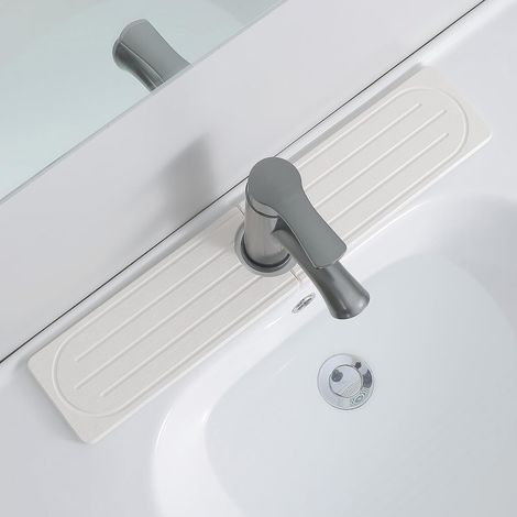 Tapis De Robinet Pour Évier De Cuisine, Plateau En Pierre De Diatomite À Séchage Rapide, Prévient L'humidité, Protecteur Super Absorbant, Gardien Pour Cuisine Et Salle De Bain (Blanc 01,5010cm)