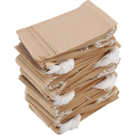 500 Stück Teefilterbeutel, Teebeutel mit Schnur für losen Tee, ( (1/5)