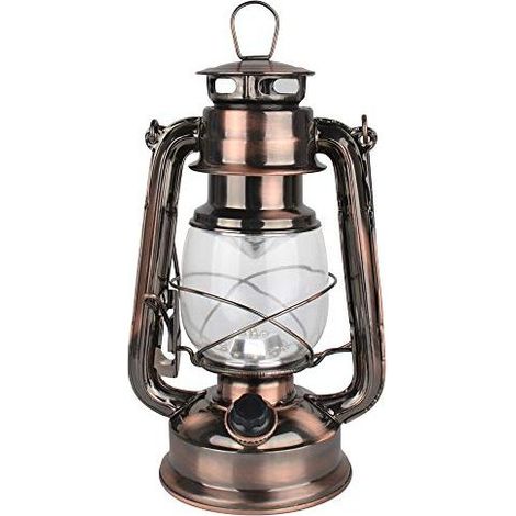 Lanterne tempête à LED à piles avec variateur d'intensité Blanc chaud 150 lm Pour intérieur ou extérieur, Bronze (1/5)