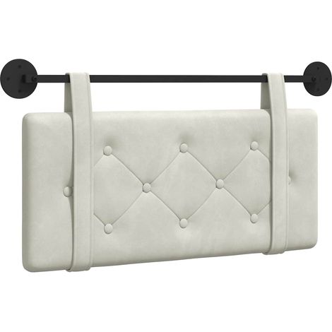 Hanging Headboard Cream Velvet vidaXL
