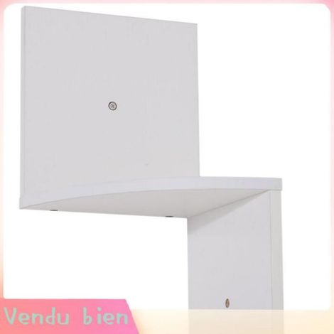 LIA Étagère d'angle murale zigzag 5 niveaux bois blanc 20x20x126cm (1/4)