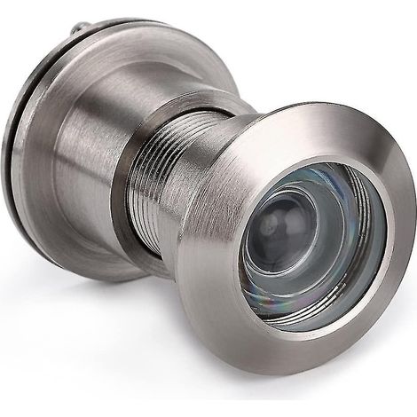 Judas optique 220° pour porte, œilleton de sécurité avec cache-privacy, adaptable pour portes de 42mm à 55mm, finition chrome brossé argenté (1/5)