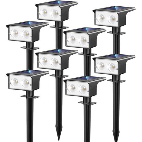 Lot de 6 Lampe Solaire Extérieur, Spot Solaire Exterieur 3 Couleurs (3000/4500/6000 K) – Projecteurs Solaire IP65 Étanches,Lumiere Solaire pour Jardin Allée Chemin (1/5)