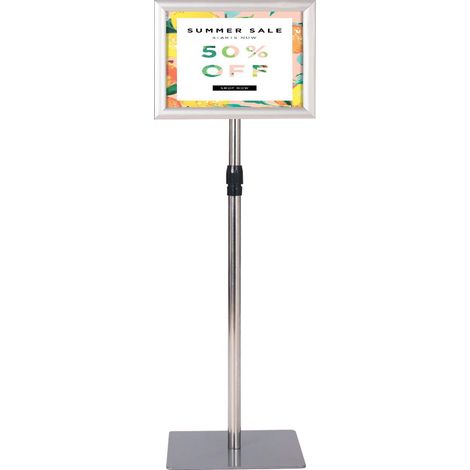 COSTWAY Infostaender Informationsstaender Plakatstaender Kundenstopper Praesentationsstaender Plakat Aufsteller Staender Werbestaender A4 hoehenverstellbar drehbar schwenkbar silber (1/5)