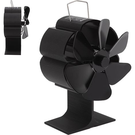 Ventilateur de poêle à combustion, 6 pales, silencieux, économe en énergie, résistant aux hautes températures, en alliage d'aluminium. (1/5)