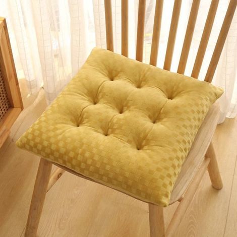 Lot de 4 Coussins de Chaise,Coussin de siège pour intérieur et extérieur 40405cm,Jaune (1/4)