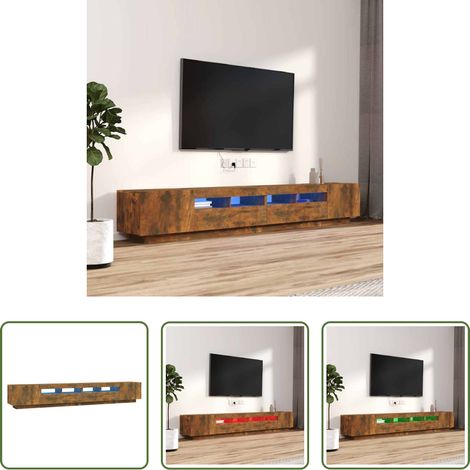 TV-Schrank -  3-tlg. TV-Schrank-Set LED-Leuchten Räuchereiche Holzwerkstoff (1/5)