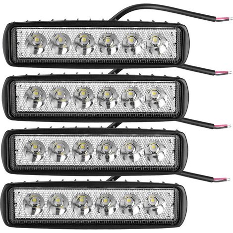 4pcs Phare de Travail Led 6 pouces 18W, 12v 24v 6000K Blanc Projecteur LED Voiture Feux de Travail Lampe de Travail pour Camion Tracteur 4x4 ATV SUV Moto (1/5)
