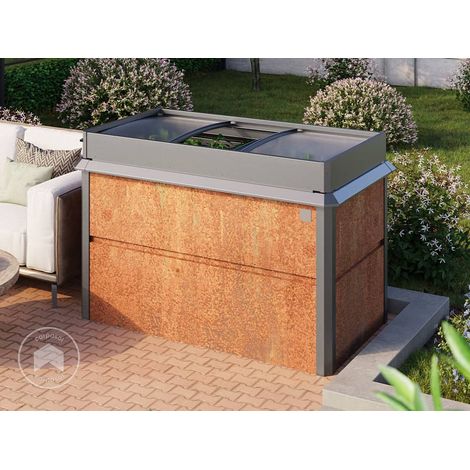 PRIMEYARD 150 x 85 x 77 cm Huerto urbano, acero corten, aspecto óxido Incl. Semillero y Protección contra babosas (1/5)