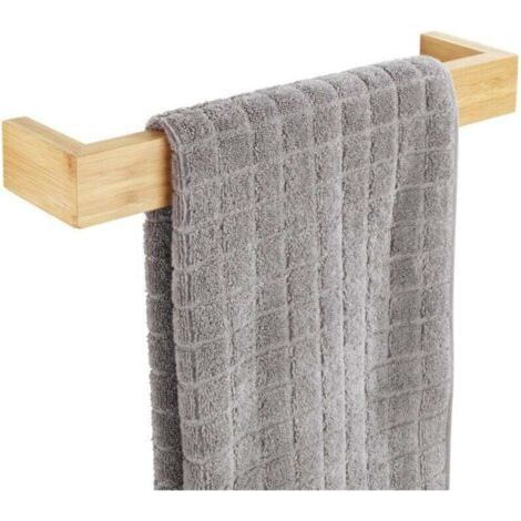 Wall Towel Rack 40cm Bambusa, Fixings included, High-end quality, Bathroom accessory, FSC® certified bamboo, 40x9x5 cm, Wood (1/3)