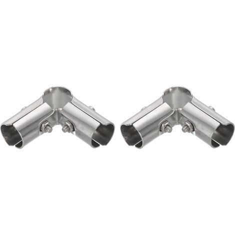 90 Degré Structural Tuyau Connecteur 2pcs Chaîne Lien Clôture Pince Inox Acier Coin Raccord Fin Rails Pince, Ajustement OD 1 pouce(25mm) (1/5)