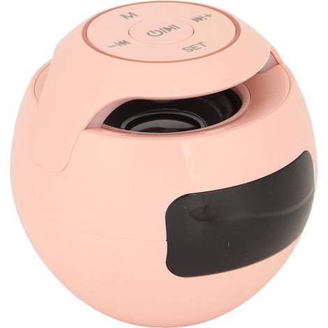 Réveil Radio FM Bluetooth Mini avec Alarme, Haut-parleur Portable Coloré et Fonction Vocale - Rose (1/5)