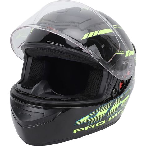 Casque de moto intégral de course noir XL pour tour de tête 61-62 cm, avec kit mains libres Bluetooth, bande réfléchissante de nuit et fonction mains libres. (1/5)