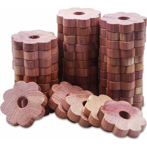Répulsif naturel contre les mites en bois de cèdre rouge – Non toxique – Protection durable pour vêtements et textiles – 50 pièces (1/5)