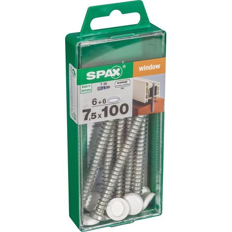 SPAX Lot De 6 Vis Acier Tête Fraisée Torx Spax, Diam.7.5 Mm X L.100 Mm (1/4)