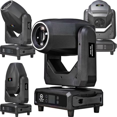 LIGHT4ME DESTROYER 300 BSW LED testa mobile fascio spot wash illuminazione scenica effetto anello (1/5)