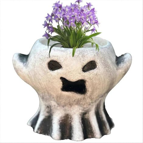 Halloween décor Ghost jardinière Ghost Vase Bucket Horror Theme Spooky Festival résine pot de fleurs pour jardin (1/5)