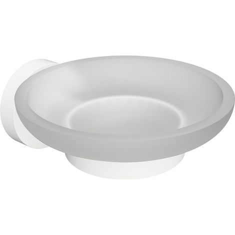 Porte-savon X-ROUND WHITE, verre dépoli, blanc mat (1/2)