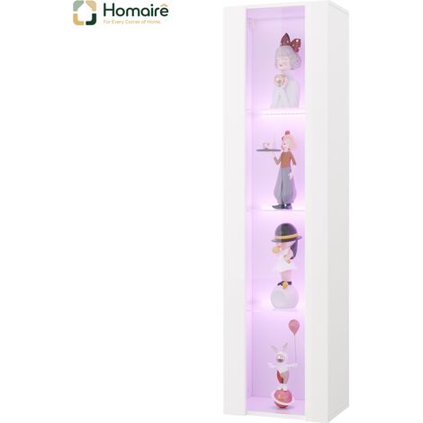 Flur- Garderobenschrank weiß aus Spanplatte und Polyester 40 x 29 x 170 cm HOMAIRE (1/5)