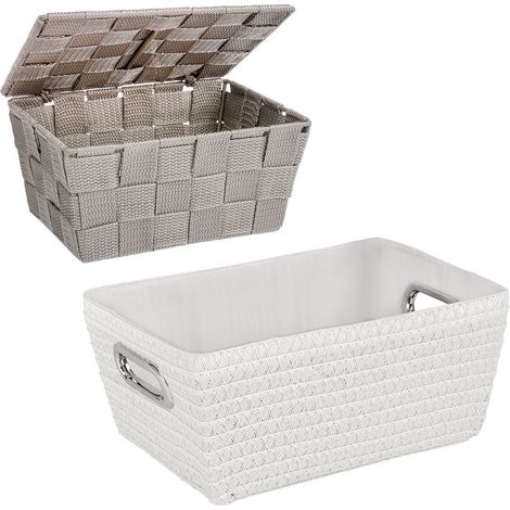 Organiseur avec couvercle ADRIA panier de rangement - lot de 2 pièces, WENKO (1/2)