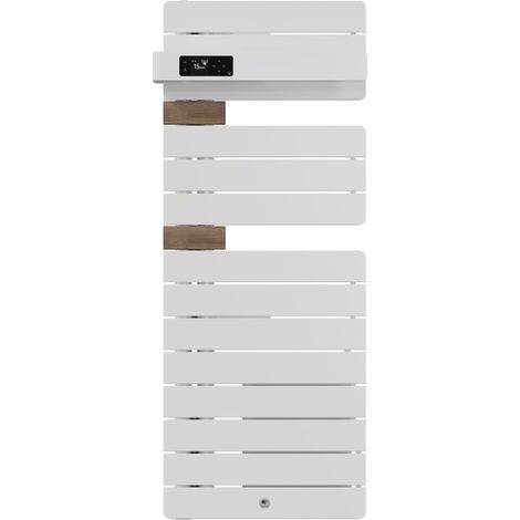 Radiatore elettrico scaldasalviette Allure 4 Classique Colonna a sinistra stretto 1500W Bianco lucido/Quercia - THERMOR - 483374 (1/4)
