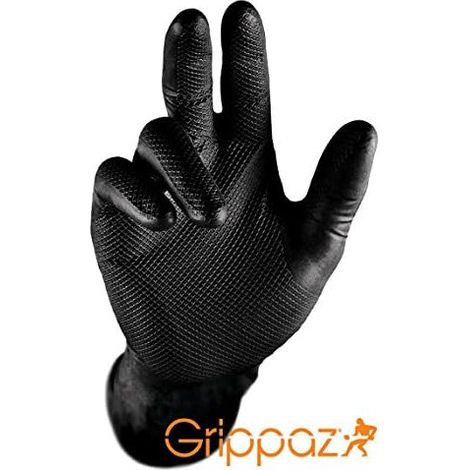 Nitrilhandschuhe (50er-Pack) Größe L latexfrei robuste und rutschfeste Arbeitshandschuhe - GRIPPAZ