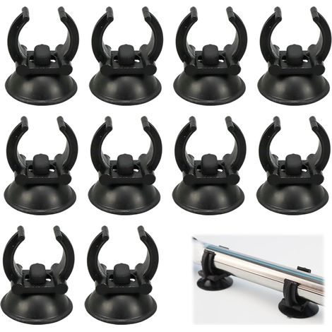 Aquarium Suction Cups, Fish Tank Heater Accessories, Secure 2.5cm Equipment Mounting, 10PCS Black Fish Tank Suction Cups for Submersible Lights and Heating Rods, Durable Aquarium Organizers
