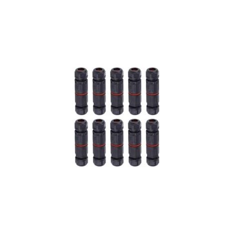 QORVA
-10 PCS IP68 Etanche Connecteur de Câble Electrique, Femelle 3 Broches Connecteurs Etanches Prise de Courant Extérieure Raccord de Connecteur Fil Etanche..
