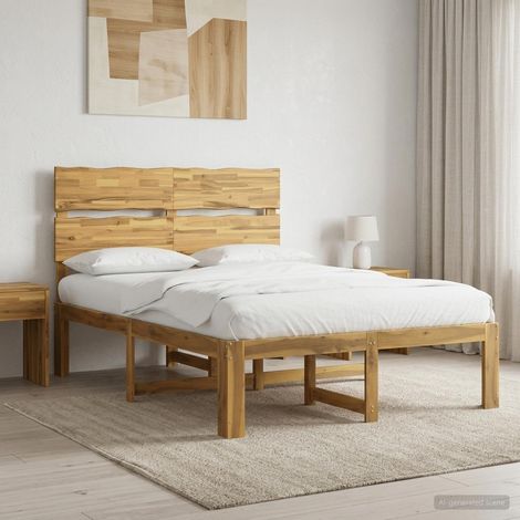 Cama doble con cabecero ROSTOCK Blanco 140 x 190 cm (1/5)