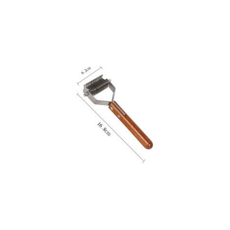 Brosse démêlante double face avec manche en bois, taille petite, conçue pour les nœuds difficiles, emballage élégant en boîte (1/4)