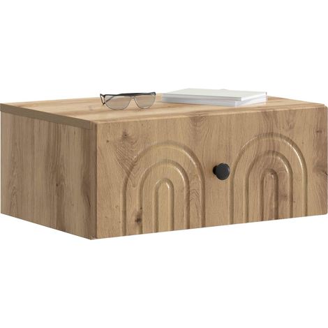 Maison Exclusive - Mobiletto da notte a muro Rovere Artigianale 49 x 34,5 x 20 cm