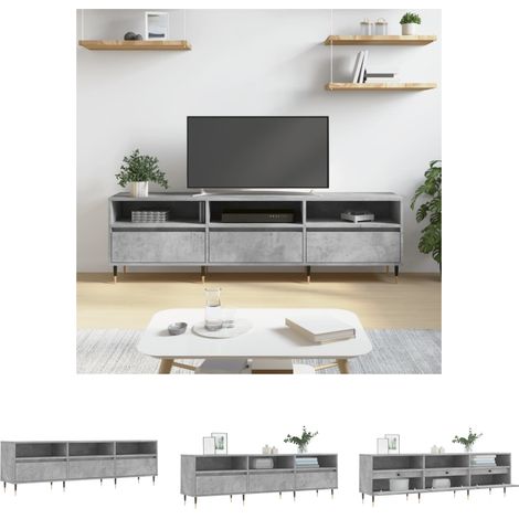 The Living Store - TV-Schrank Betongrau 150x30x44,5 cm Holzwerkstoff (1/5)