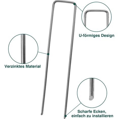 Wolketon 150er Erdanker Heringe Verzinkt 15x2.5cm Bodenanker Erdnagel Heringe Erdnägel (1/4)