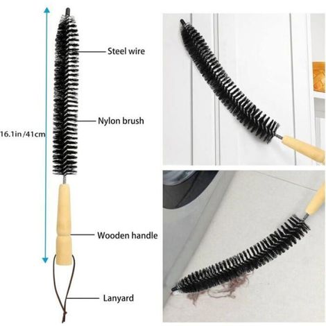 Kit Nettoyage Cheminée - 22 Pièces - Tiges Flexibles 18 x 30 cm - Têtes Brosse Métallique et Nylon - Connecteur Universel - Pour Cheminées Sécheuses Et Conduits (1/4)